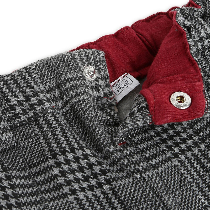 Boys Medium Grey Checkered Long Trouser image number null